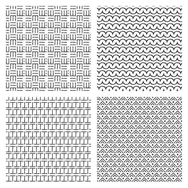 Free Vector engraving hand drawn pattern collection