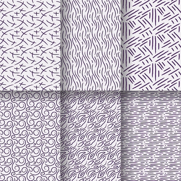 Engraving hand drawn pattern collection