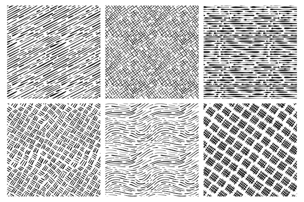 Free Vector engraving hand drawn pattern collection