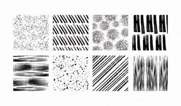 Free Vector engraving hand drawn pattern collection