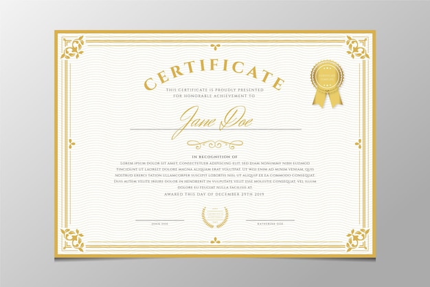 Free Vector engraving ornamental certificate