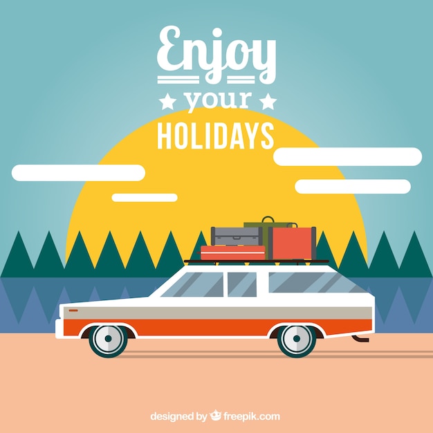 Free Vector enhoy your holidays illustration