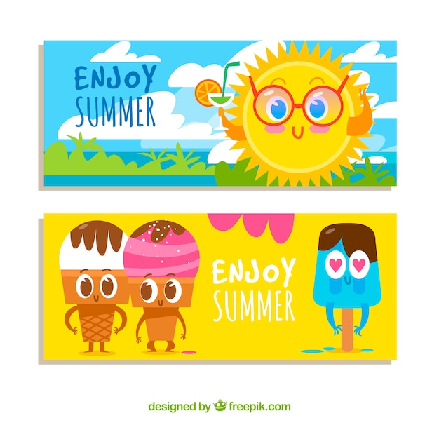 Free Vector enjoy summer banner