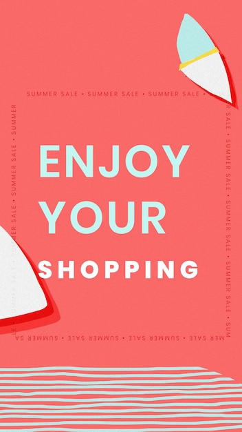 Free Vector enjoy your shopping summer sale template