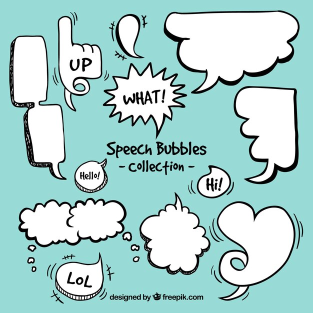 Enjoyable comic speech bubbles set 