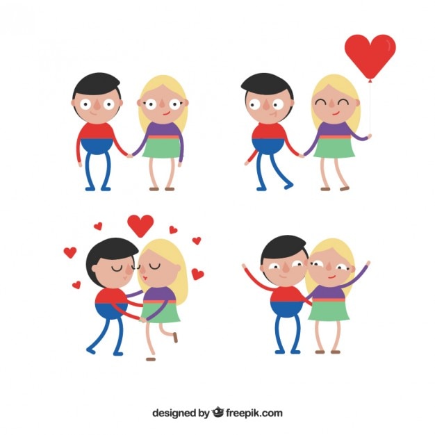 Free vector enjoyable couple in love pack