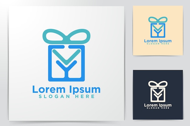 Envelope, Gift Box Logo Designs, Vector Illustration