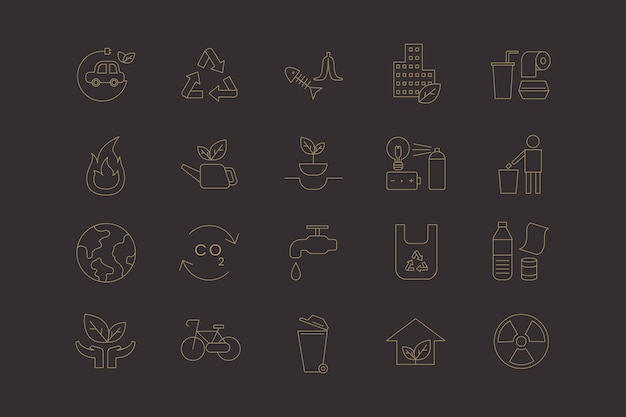 Environment icon design elements vector set