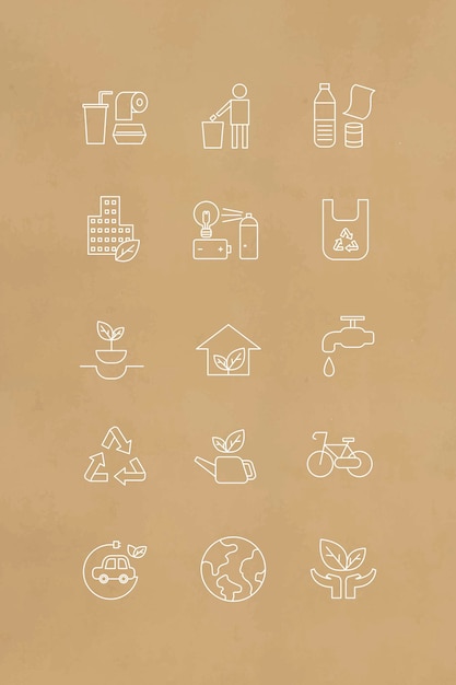 Free vector environment icon design elements vector set