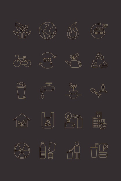 Free Vector environment icon design elements vector set