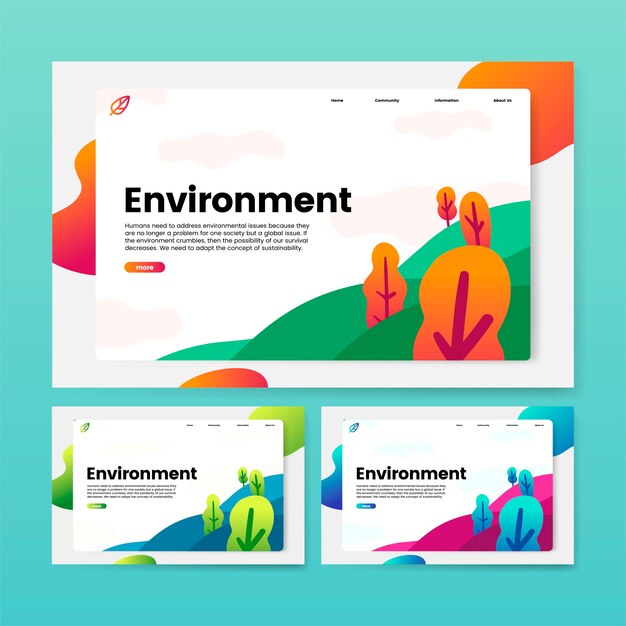 Environment and nature informational website graphic