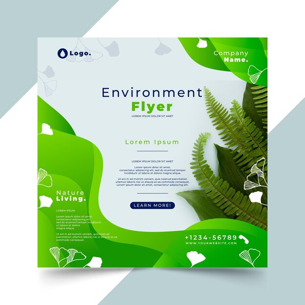 Environment square flyer template