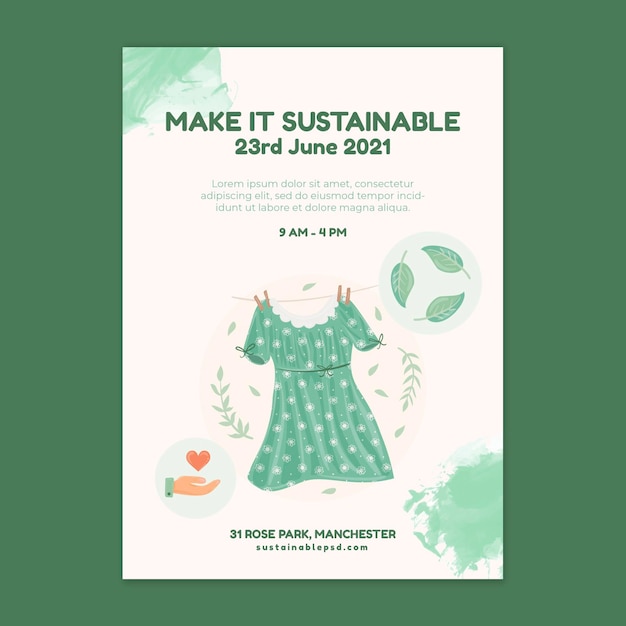 Free Vector environment sustainable clothing poster