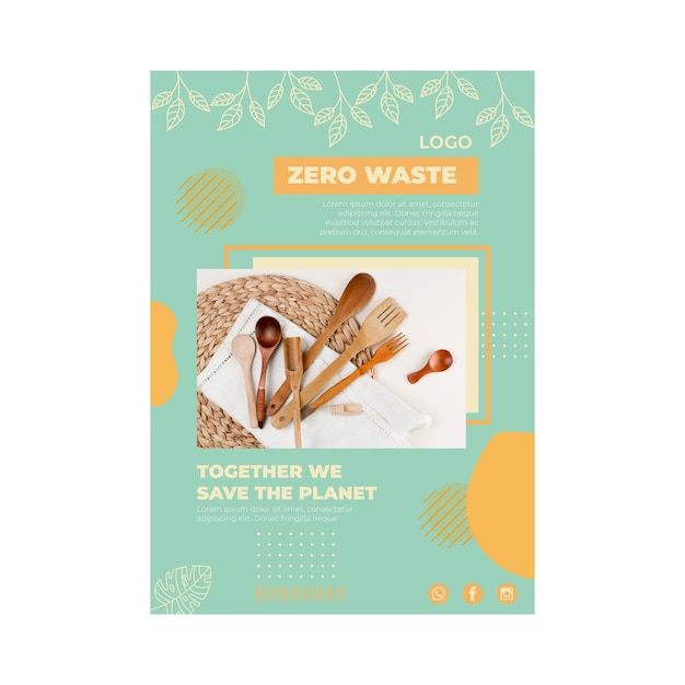 Environment zero waste poster template