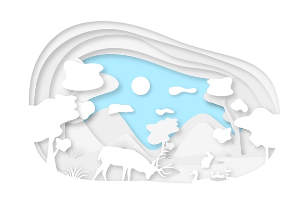 Free Vector environmental concept in paper style