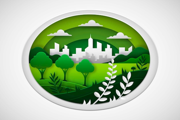 Free vector environmental concept in paper style