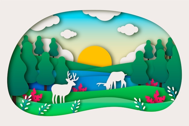 Free Vector environmental concept in paper style