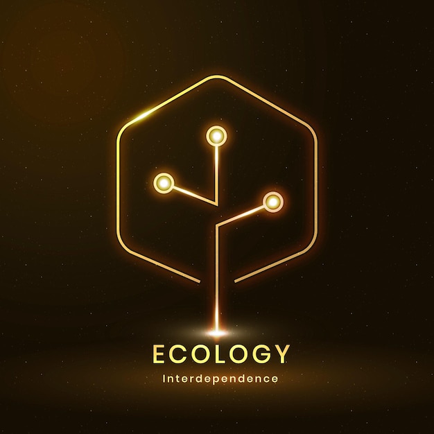 Free vector environmental logo vector with ecology text