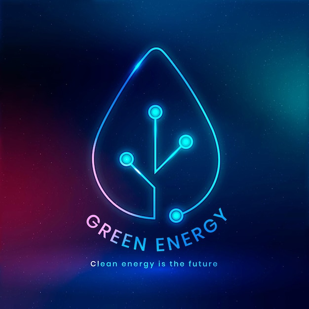 Free vector environmental logo vector with green energy text