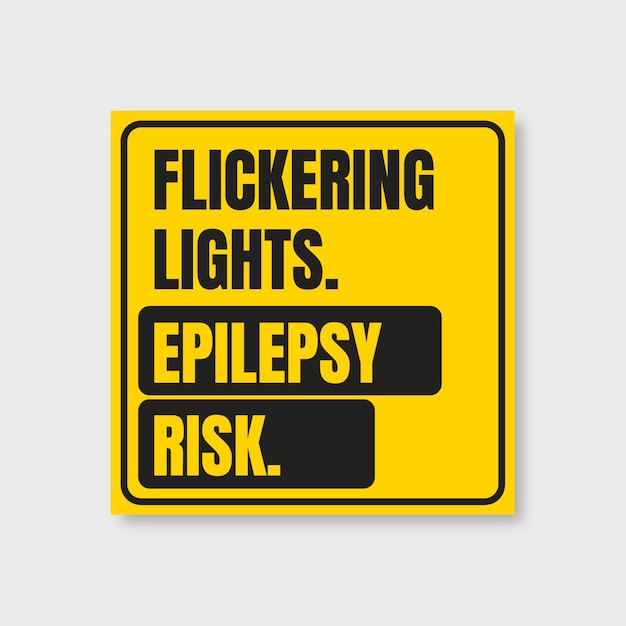 Epilepsy warning square sign template design