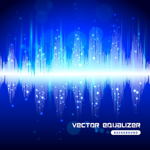 Equalizer blue on dark background poster 