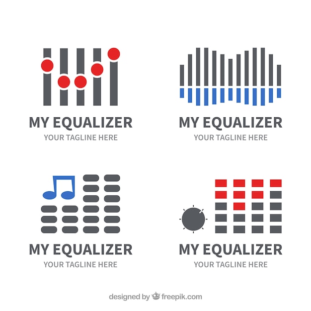 Free Vector equalizer logo collection with flat design