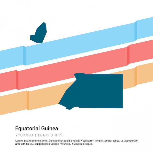 Equatorial Guinea map design with white background vector