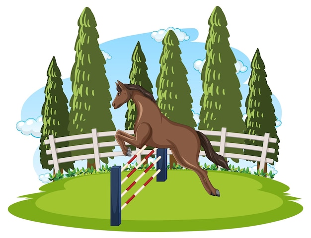 Free vector equestrian sport with man on horseback