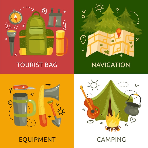 Equipment for camping banner collection