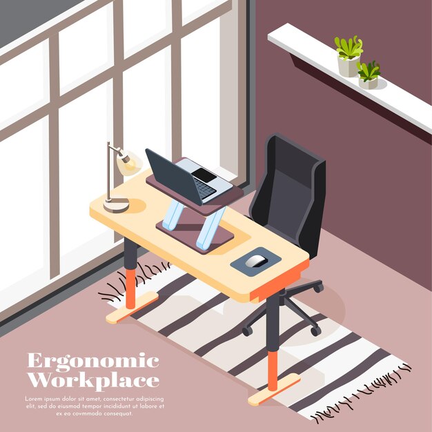 Ergonomic workplace isometric template