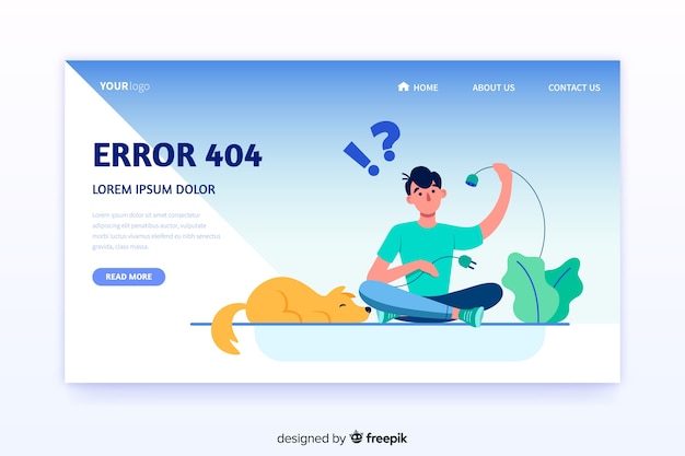 Free Vector error 404 concept for landing page