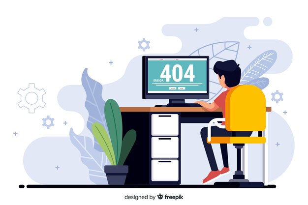 Error 404 concept for landing page