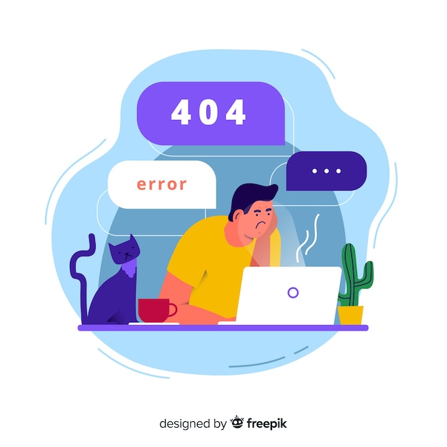 Error 404 concept for landing page