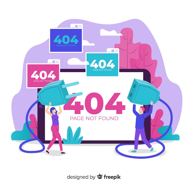 Free Vector error 404 concept for landing page