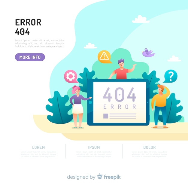 Error 404 concept for landing page