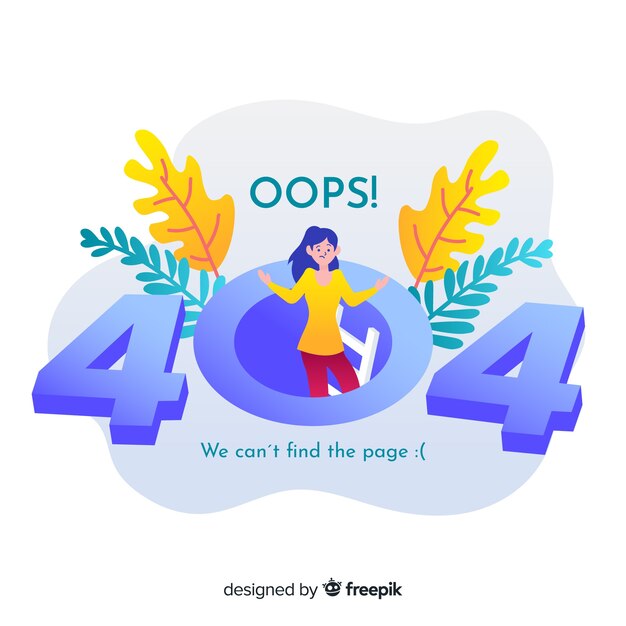 Error 404 concept for landing page