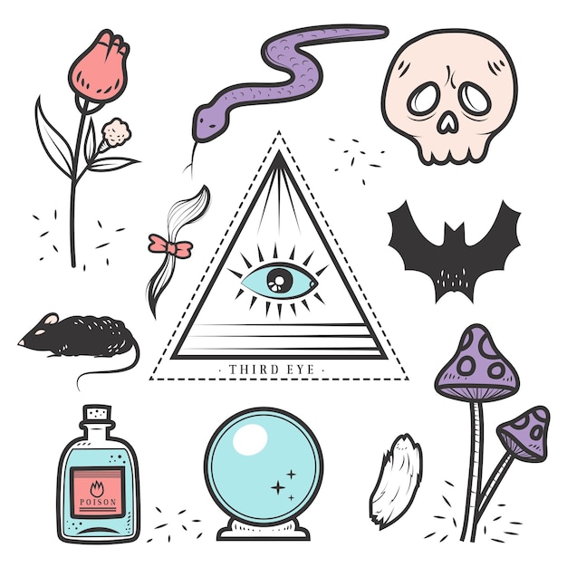 Free vector esoteric elements collection