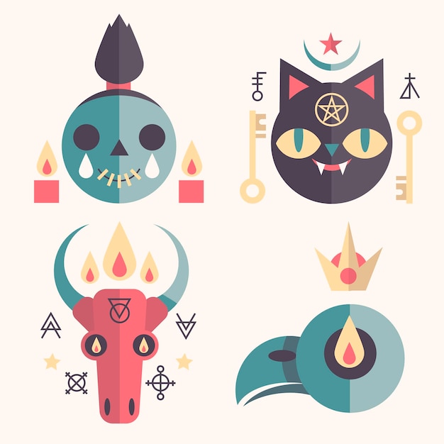 Free Vector esoteric elements collection