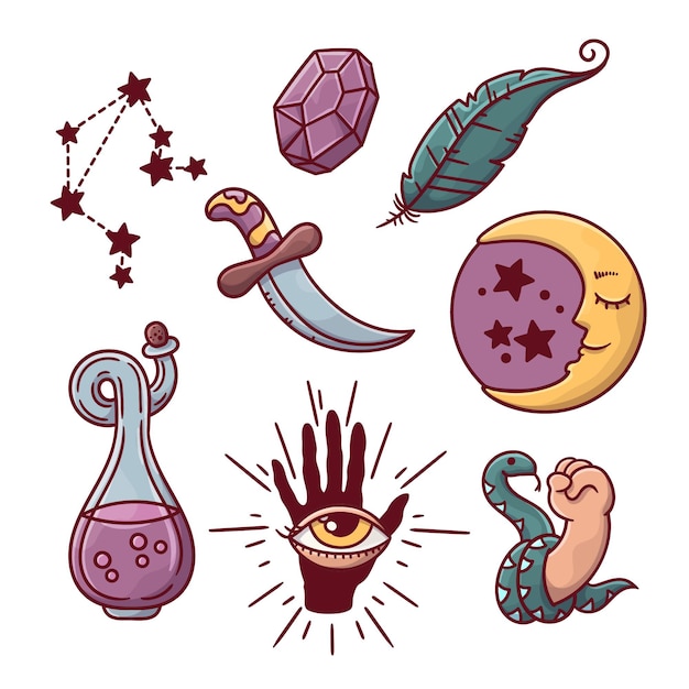 Free Vector esoteric elements collection