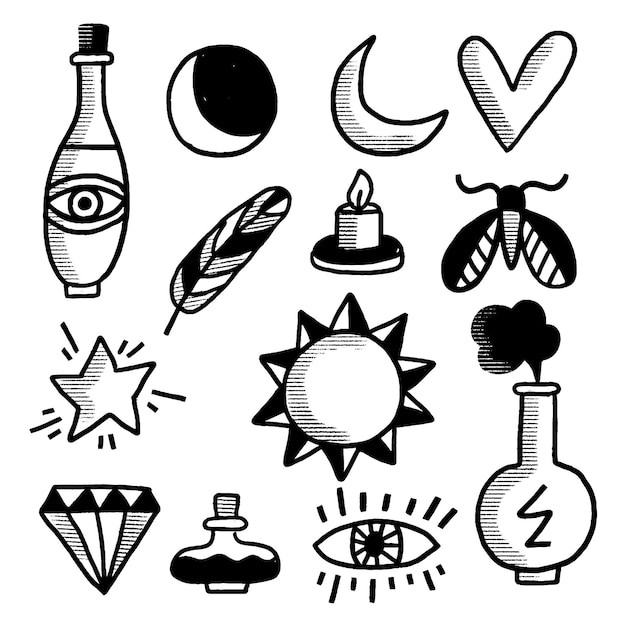 Free Vector esoteric elements collection