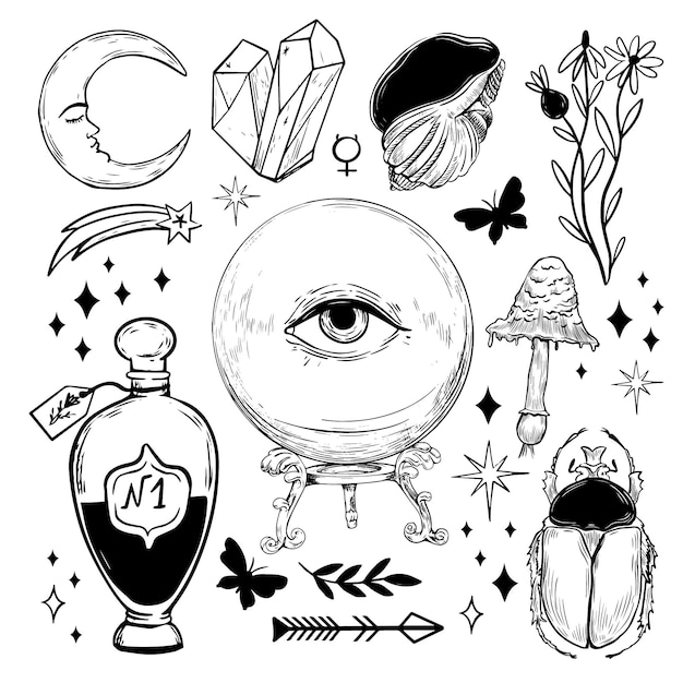 Free Vector esoteric elements collection