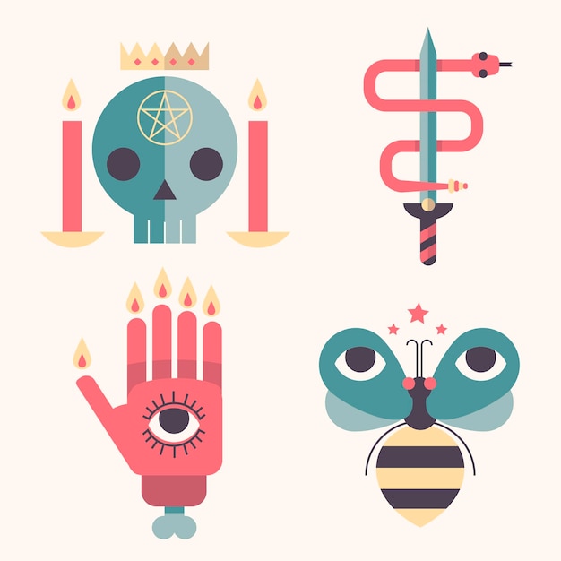 Free Vector esoteric elements illustration concept