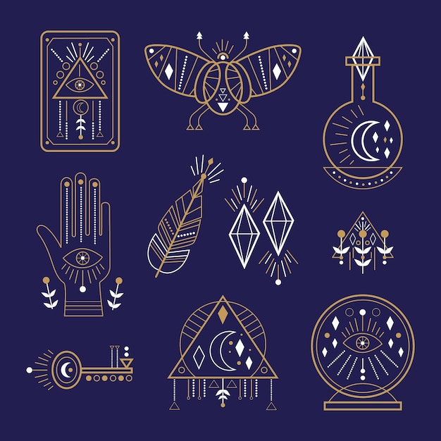 Free Vector esoteric elements theme