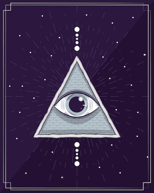 Free vector esoteric eye in triangle poster