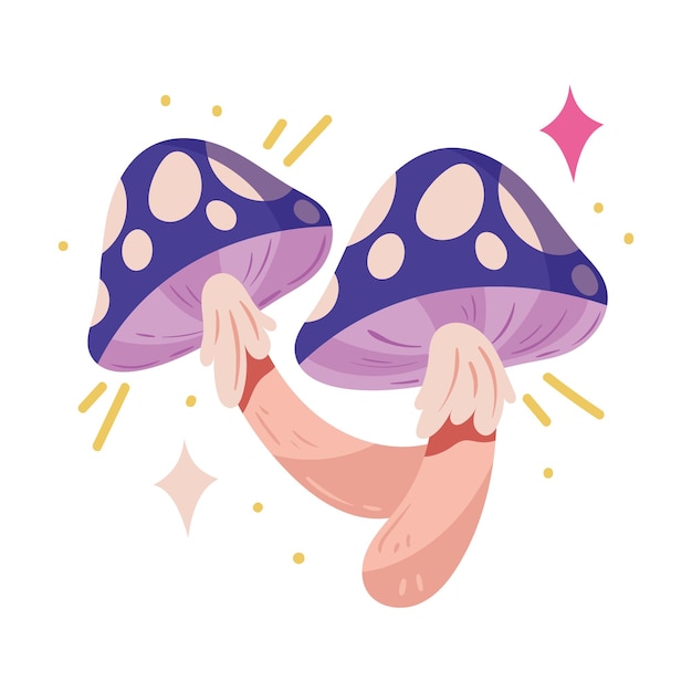 Free Vector esoteric mushroom magic icon