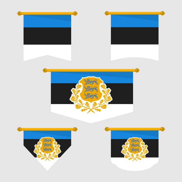 Estonia flag and national emblems collection