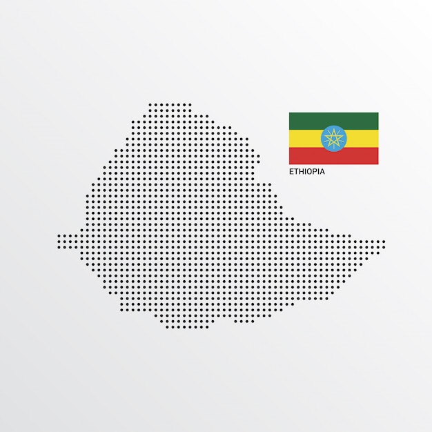 Free Vector ethiopia map design with flag and light background vector 