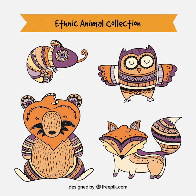 Free Vector ethnic animals collection