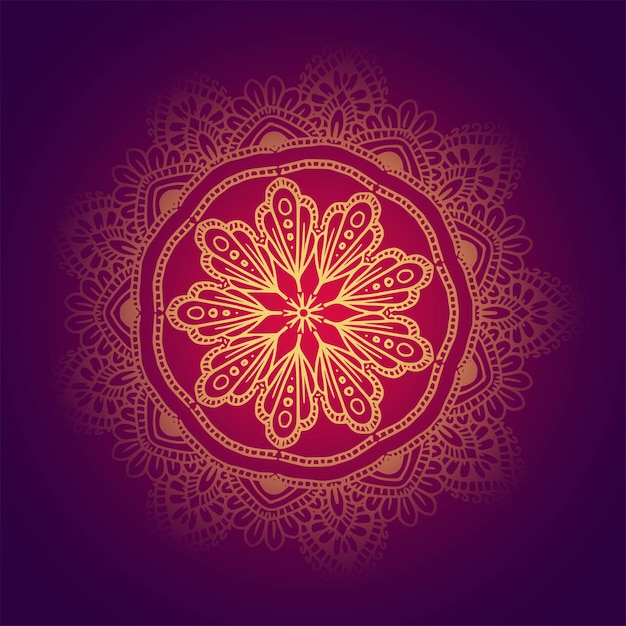 Free Vector ethnic colorful round ornamental henna golden mandala background