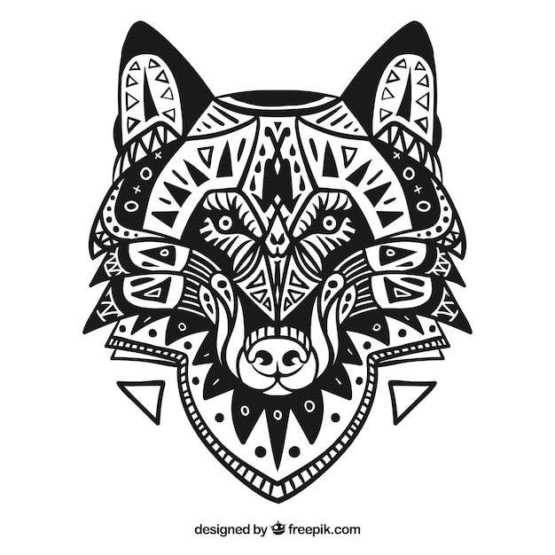 Free vector ethnic decorative wolf